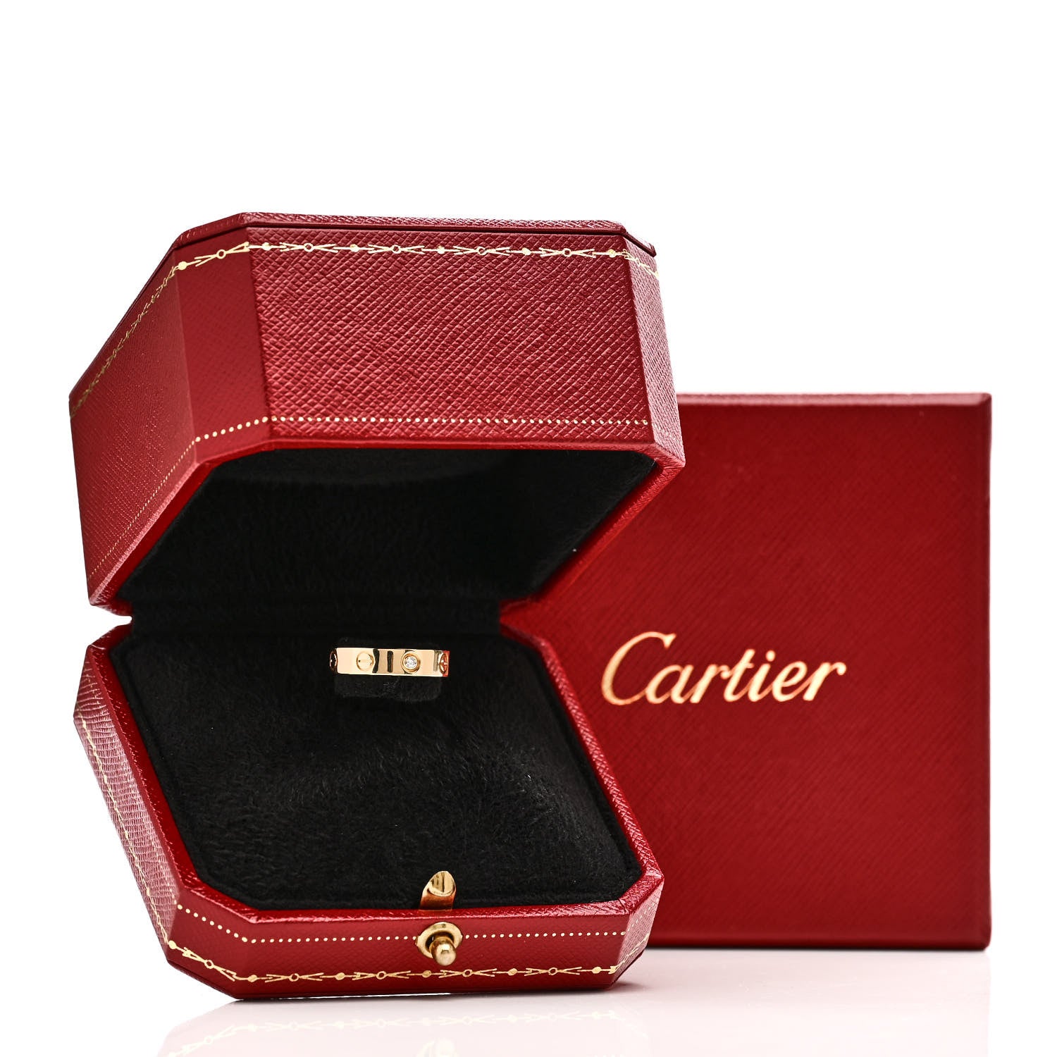 Cartier 18K Yellow Gold Diamond 4mm LOVE Wedding Band Ring 47 4 5 of 5
