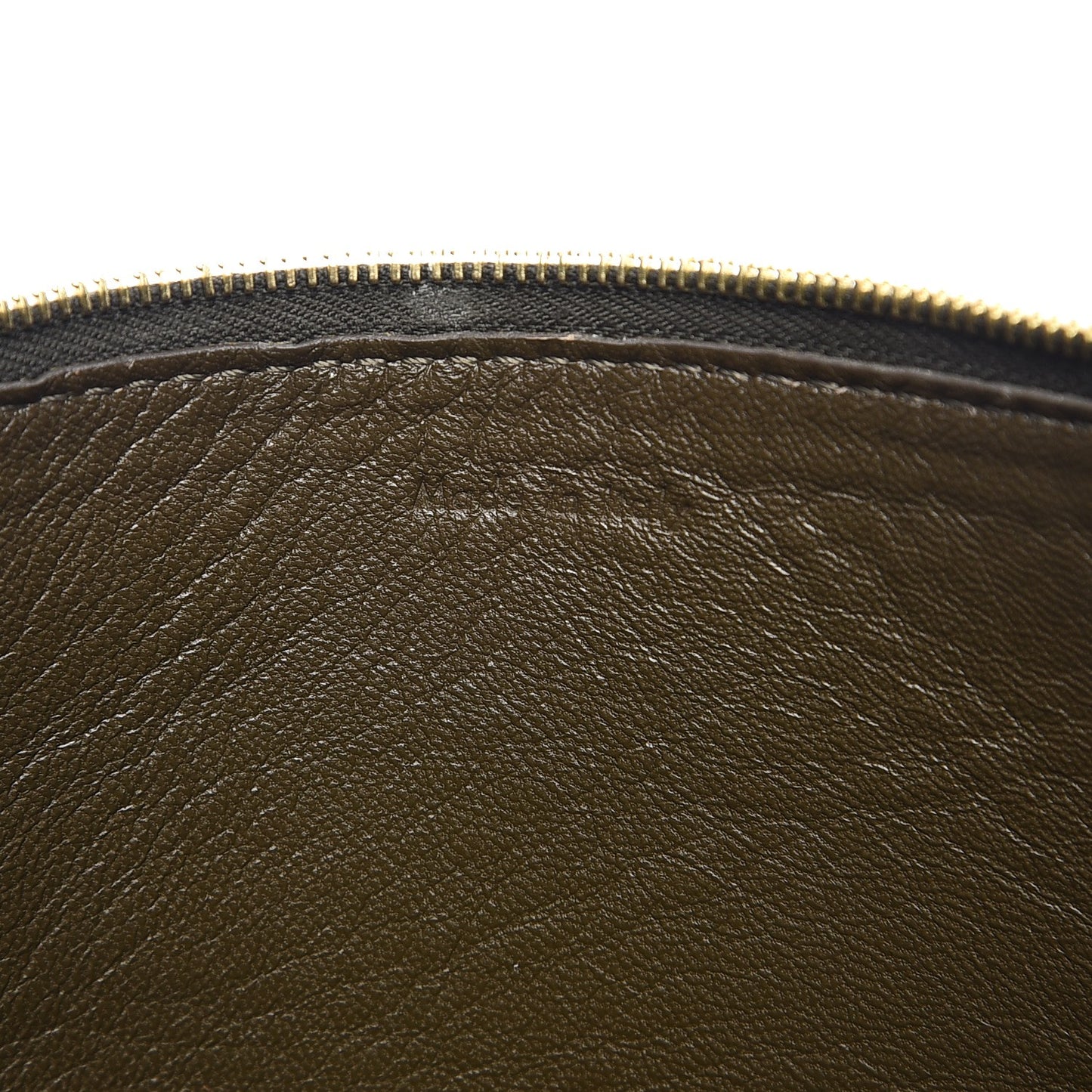 Smooth Lambskin Bi-Color Solo Clutch Pouch Army Green
