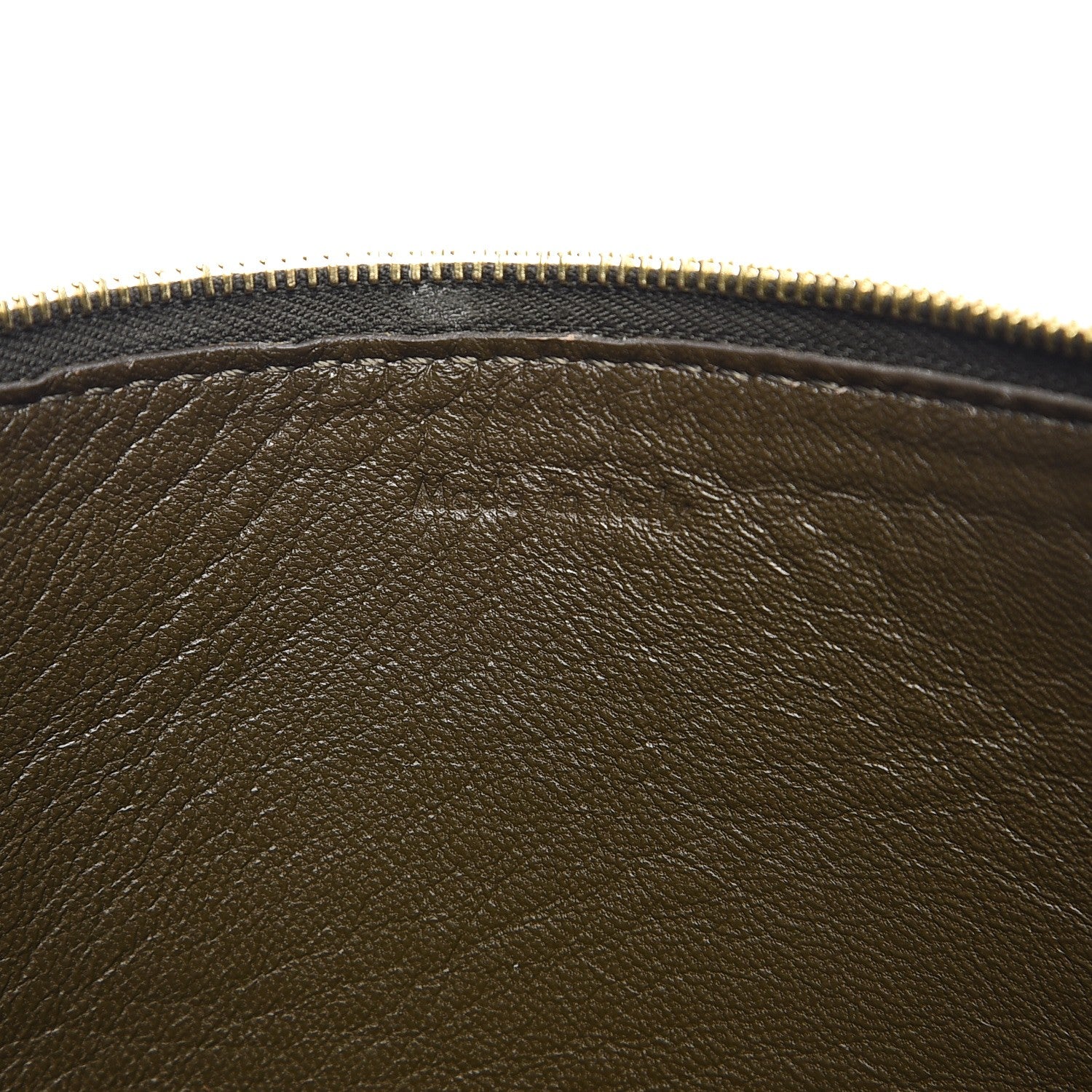 Celine Smooth Lambskin Bi-Color Solo Clutch Pouch Army Green 7 of 7