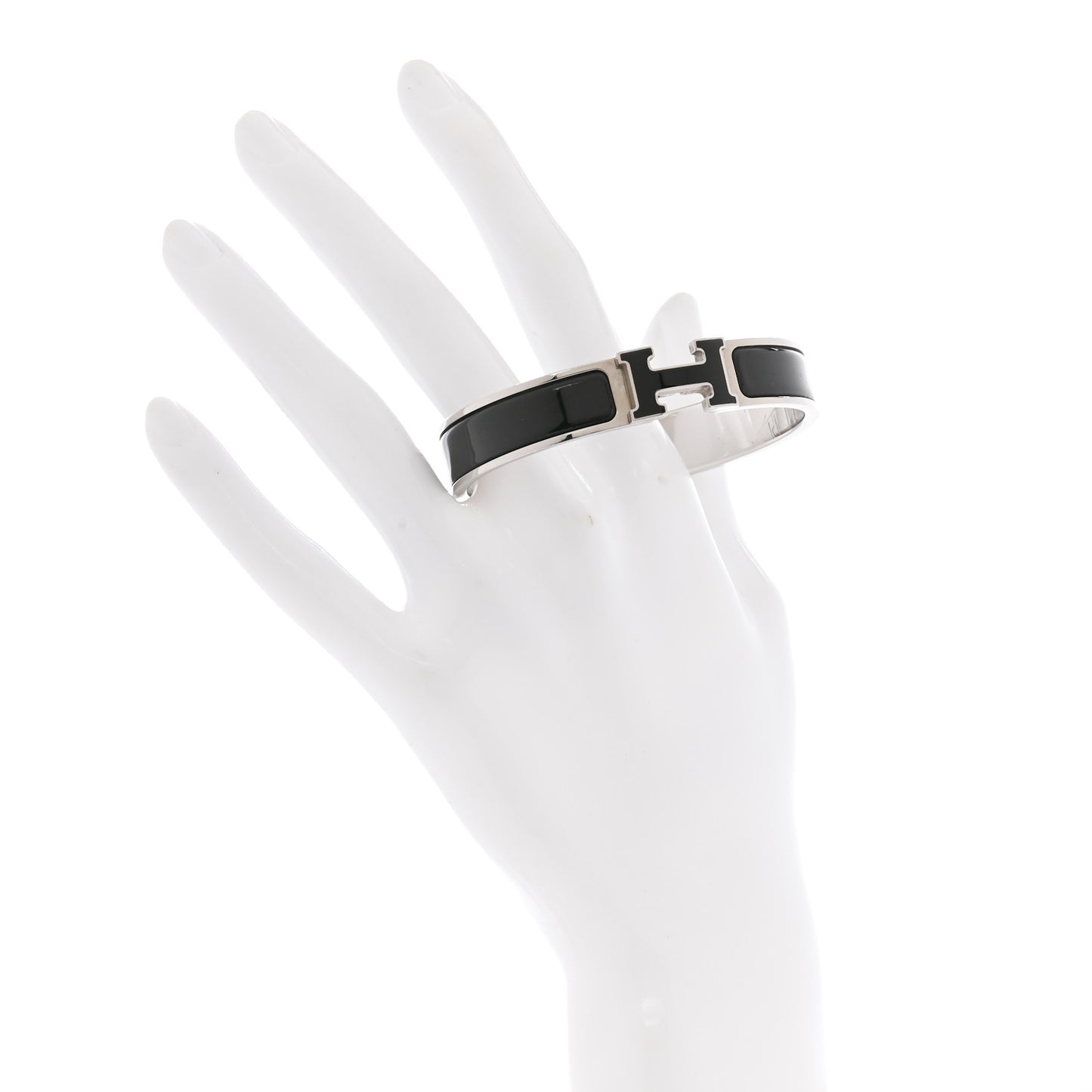 Enamel Narrow Clic Clac H Bracelet PM Black