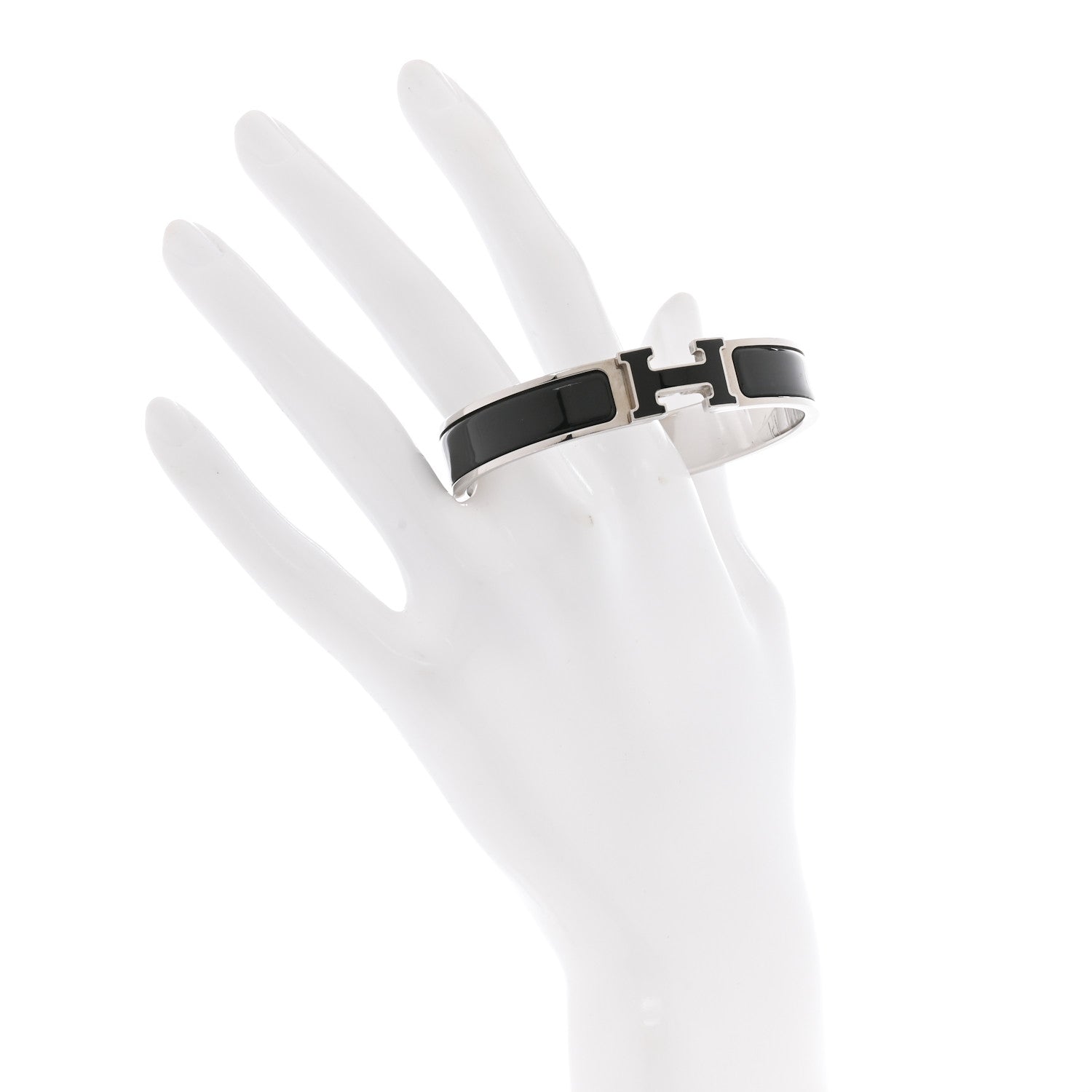 Hermes Enamel Narrow Clic Clac H Bracelet PM Black 2 of 5