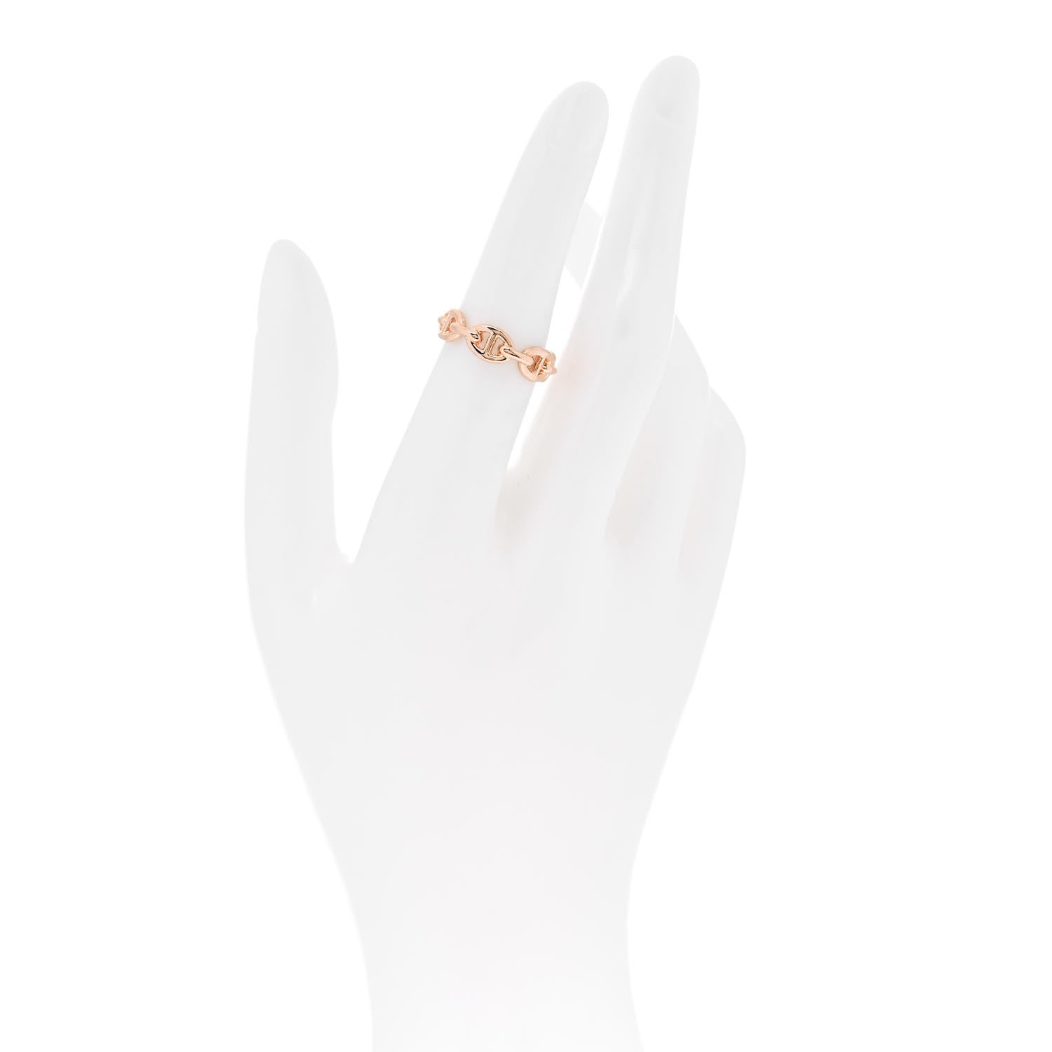 Hermes 18K Rose Gold PM Chaine d'Ancre Enchainee Ring 52 6 2 of 6
