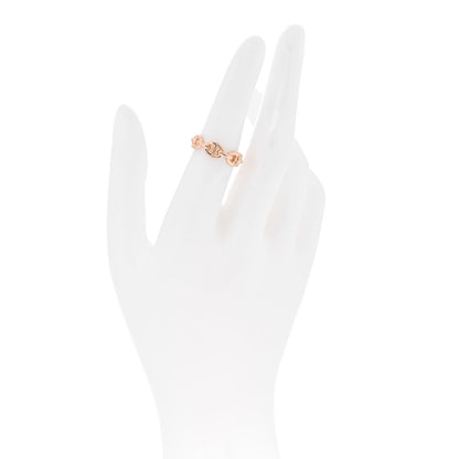 Hermes 18K Rose Gold PM Chaine d'Ancre Enchainee Ring 52 6 2 of 6