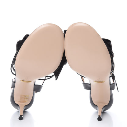 Gucci Nappa Queen Margaret Mid Heel Sandals 37 Black 5 of 7