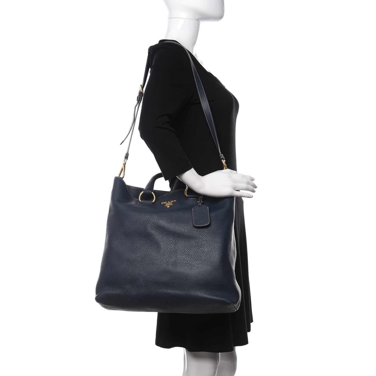Prada Vitello Daino Shopping Tote Inchiostro 2 of 11