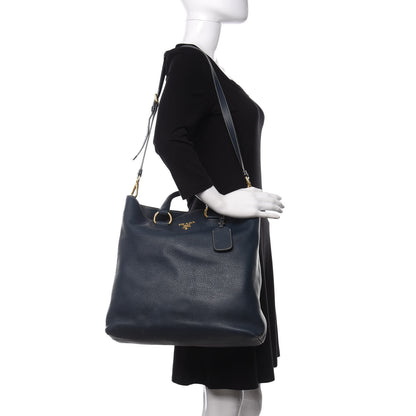 Prada Vitello Daino Shopping Tote Inchiostro 2 of 11