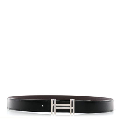 Hermes Box Togo 32mm Au Carre H 100 40 Belt Black Chocolate 1 of 6