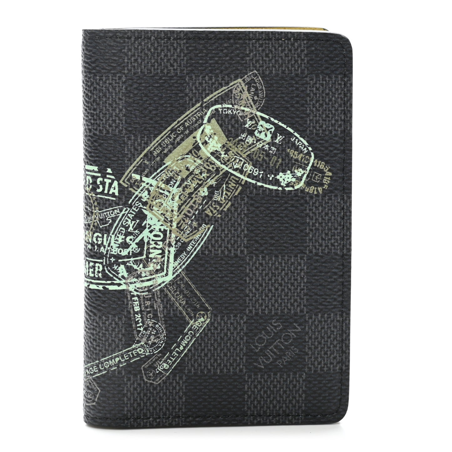 Damier Graphite Stamps Pocket Organizer NM