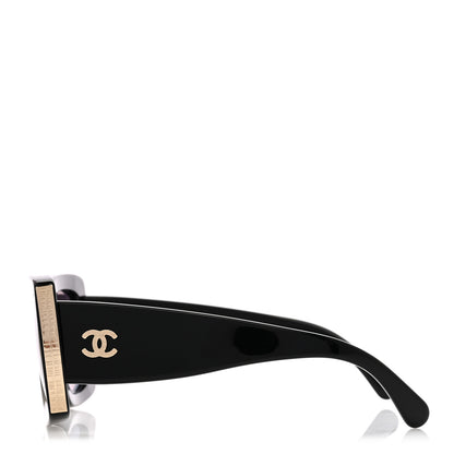 Chanel Acetate Rectangle Sunglasses 5435 Black 3 of 7