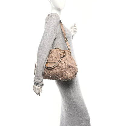 Marc Jacobs Snakeskin Embossed Calfskin Quilted Studded Beige 2 of 9