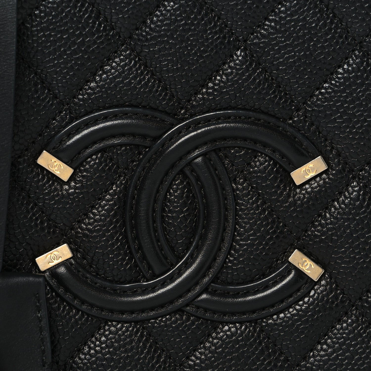 Chanel Caviar Quilted Medium CC Filigree Vanity Case Black 8 of 10