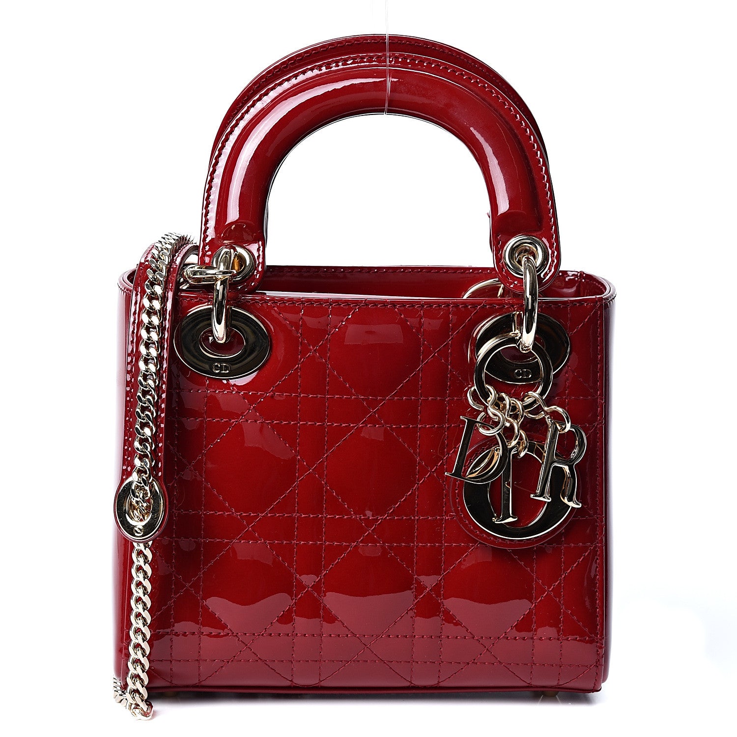 Christian Dior Patent Cannage Mini Lady Dior Red 1 of 8