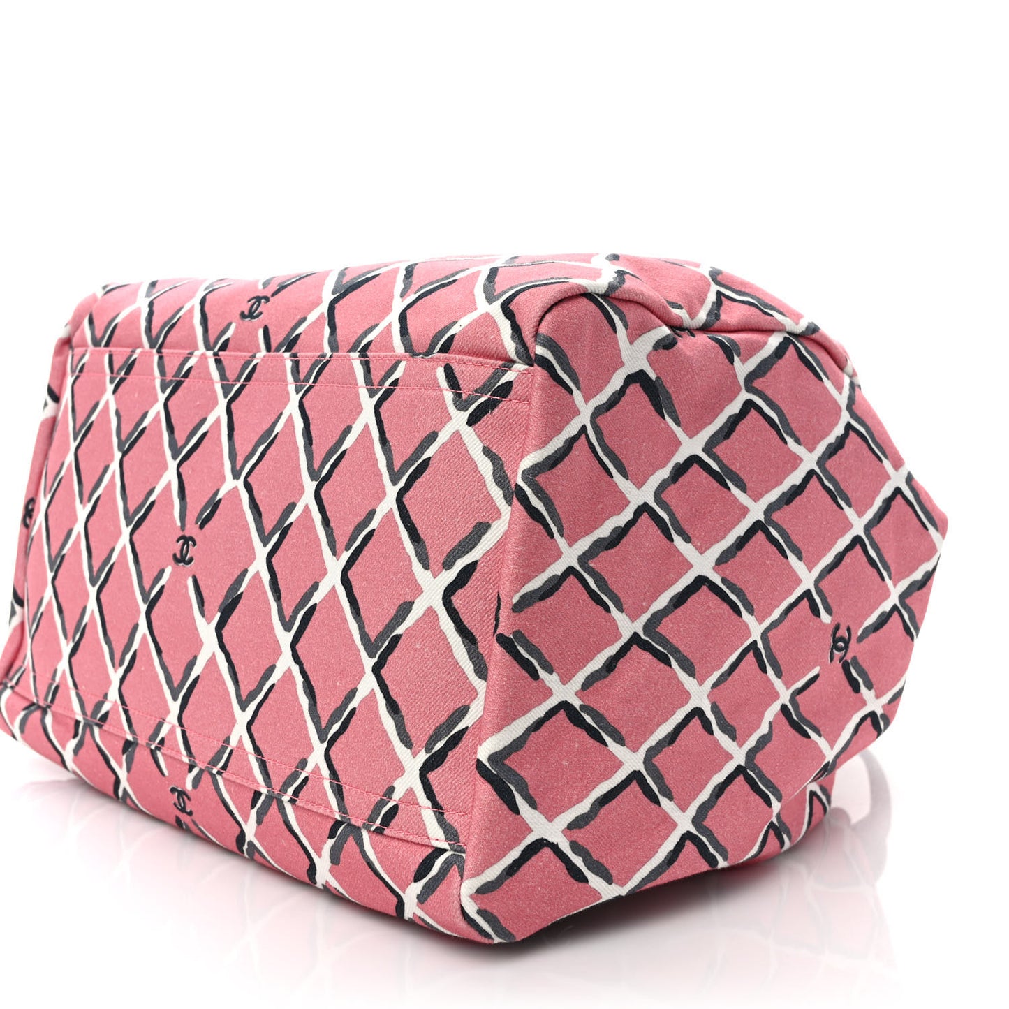 Canvas Printed Airline Drawstring Bag Pink