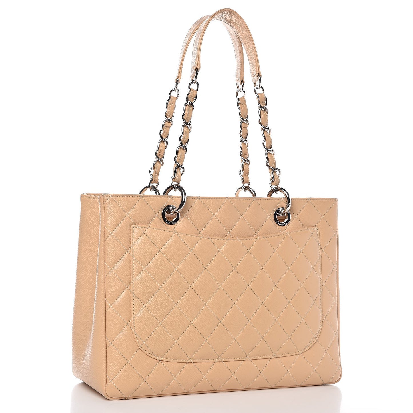 Caviar Quilted Grand Shopping Tote GST Beige Clair