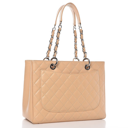 Chanel Caviar Quilted Grand Shopping Tote GST Beige Clair 3 of 9