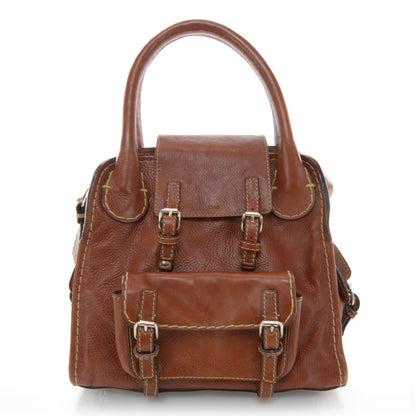 Chloe Leather Edith Satchel Brown 1 of 6
