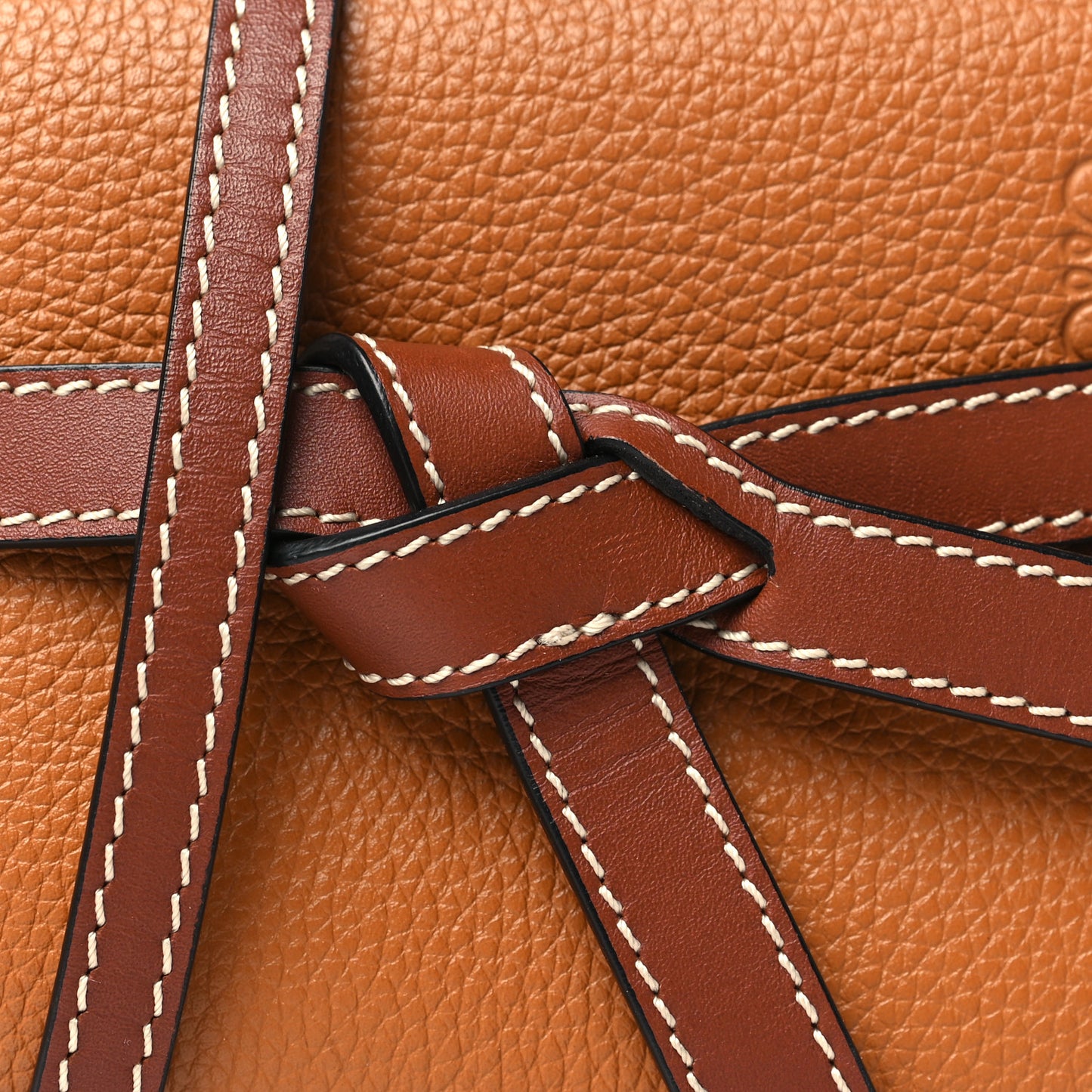 Grained Calfskin Mini Gate Crossbody Bag Caramel Pecan