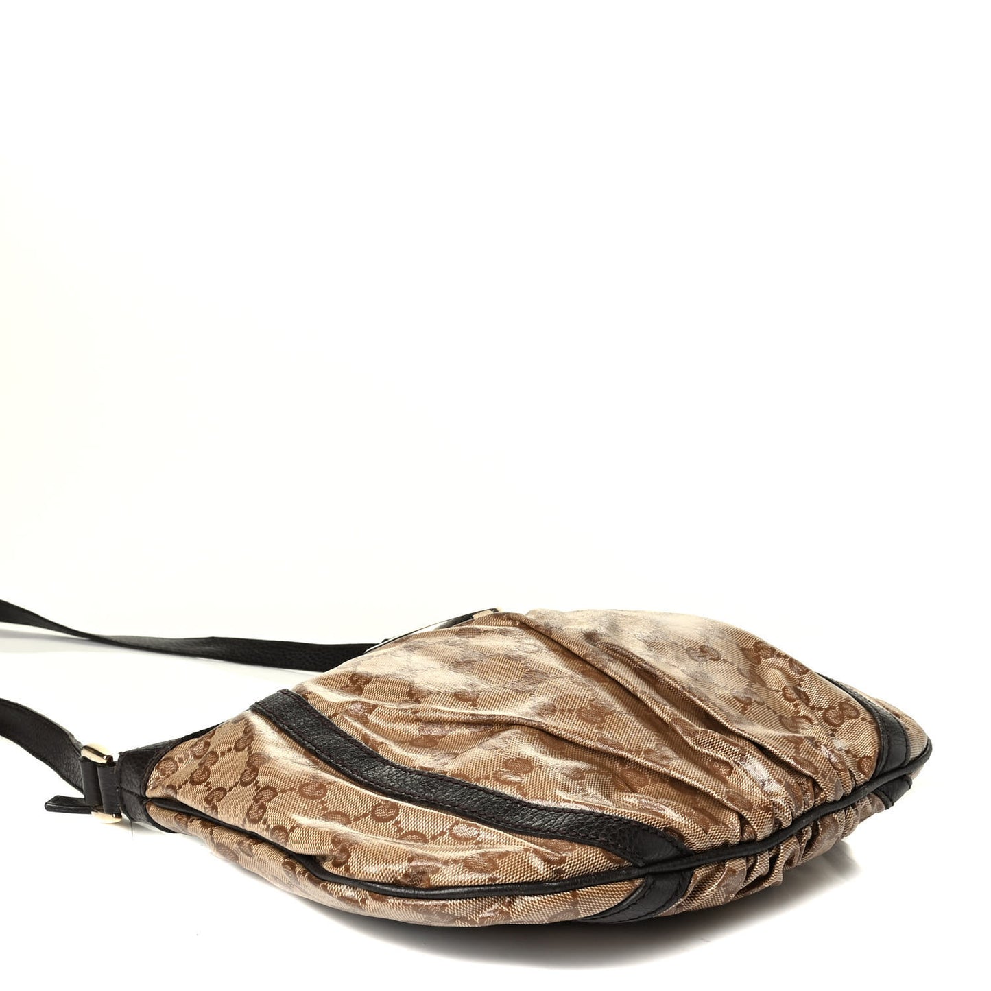 Crystal Monogram Small D Gold Ring Messenger Dark Brown