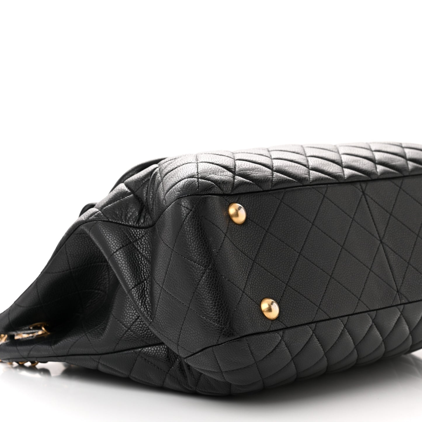 Caviar Quilted Flap Tote Black