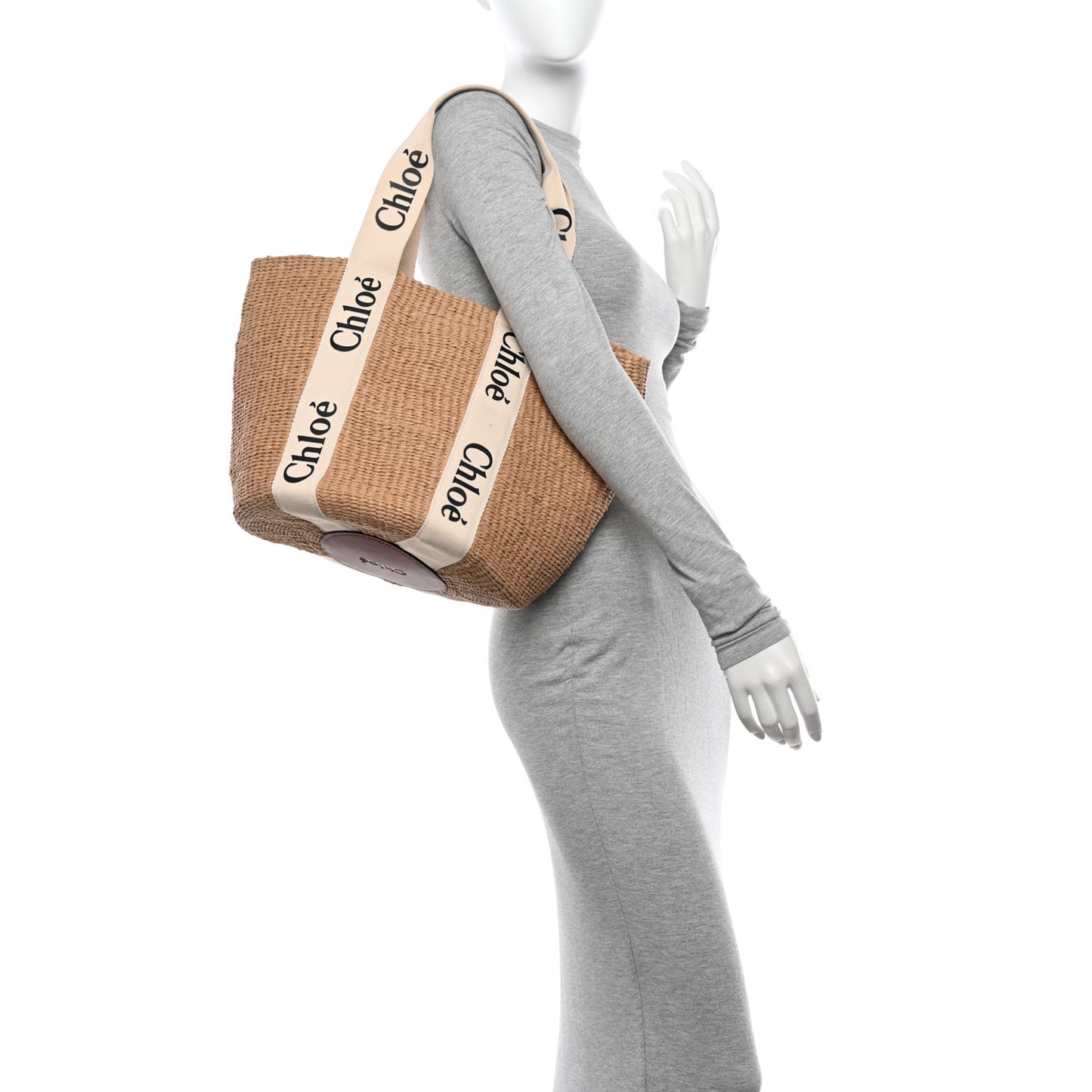 Raffia Large Woody Tote White