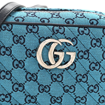 Gucci Monogram Multicolor Matelasse Diagonal Small GG Marmont Chain Shoulder Bag Light Blue 8 of 10
