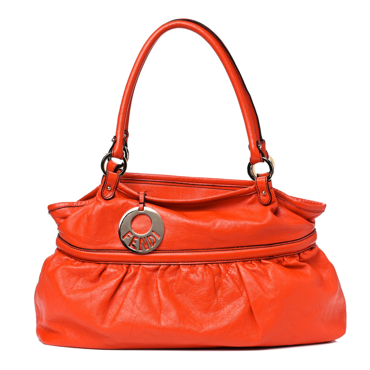 Fendi Calfskin Large Chef Shopper Tote Orange 1 of 12