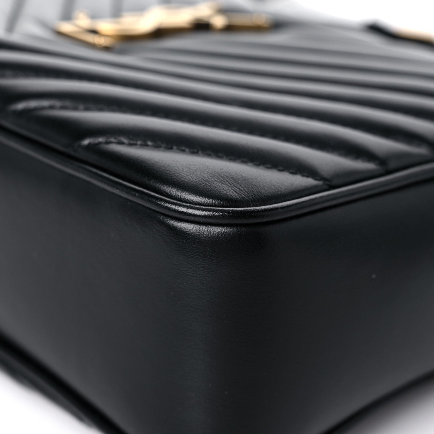 Saint Laurent Calfskin Matelasse Monogram Lou Camera Bag Black 9 of 12