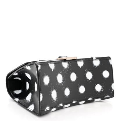 Balenciaga Smooth Calfskin Spray Polka Dot Small Hourglass Top Handle Bag Black White 4 of 10