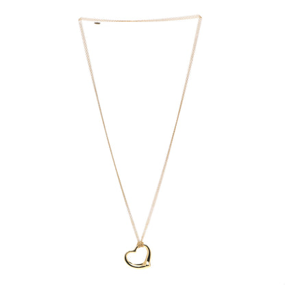 Tiffany 18K Yellow Gold 36mm Elsa Peretti Open Heart Mesh Necklace 3 of 4
