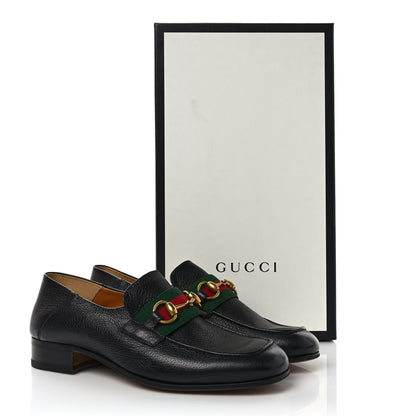 Gucci Havely Kid Web Mens Horsebit Loafers 6 Black 9 of 9