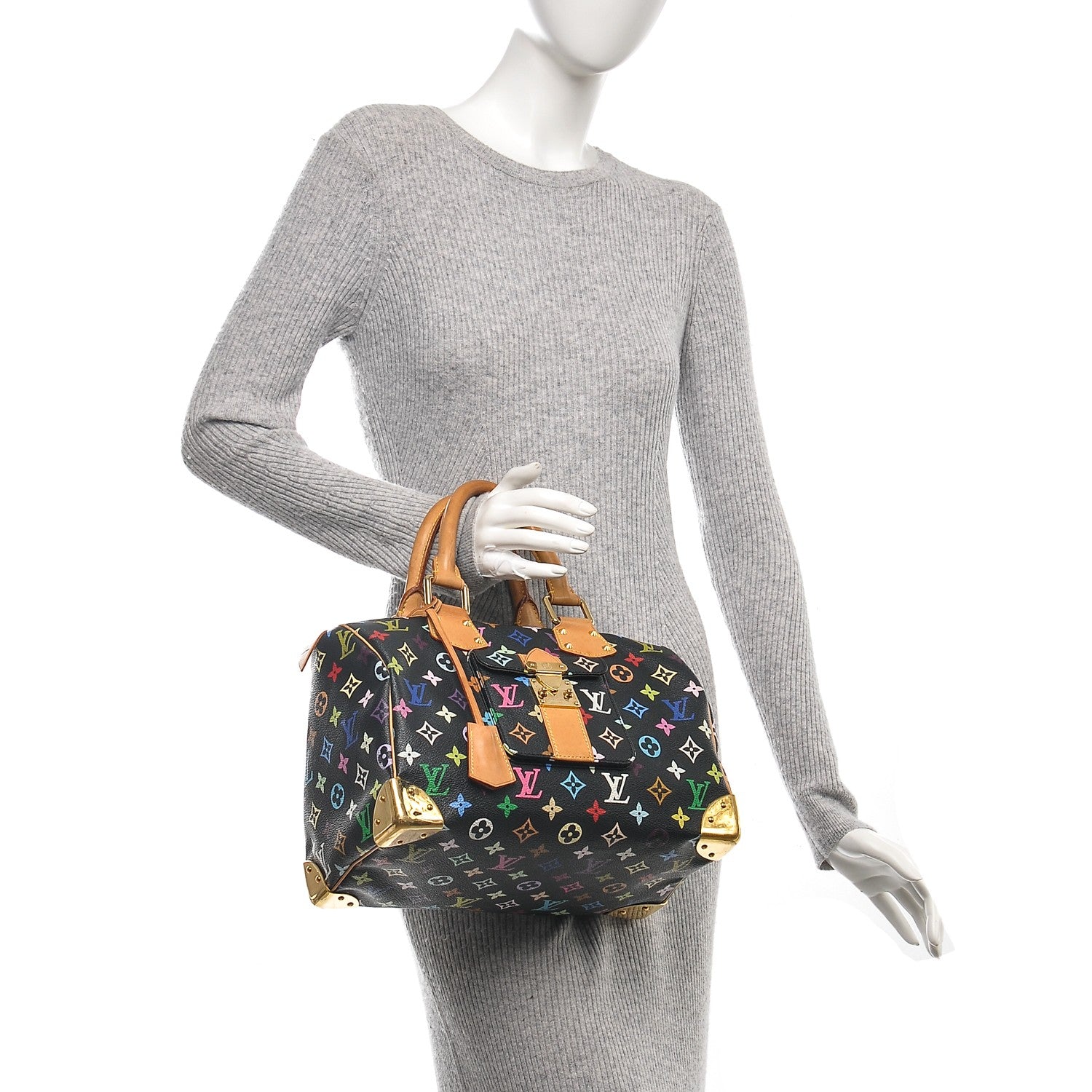 Louis Vuitton Monogram Multicolor Speedy 30 Black 2 of 9