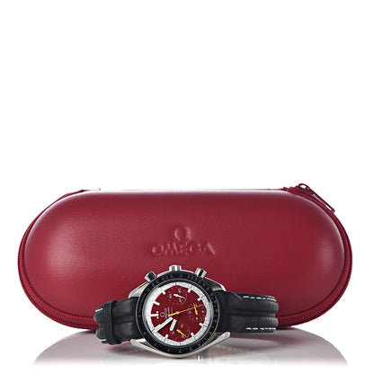 Omega Stainless Steel Calfskin 39mm Speedmaster Schumacher Chronograph Automatic Watch Red 3510.61.00 10 of 10