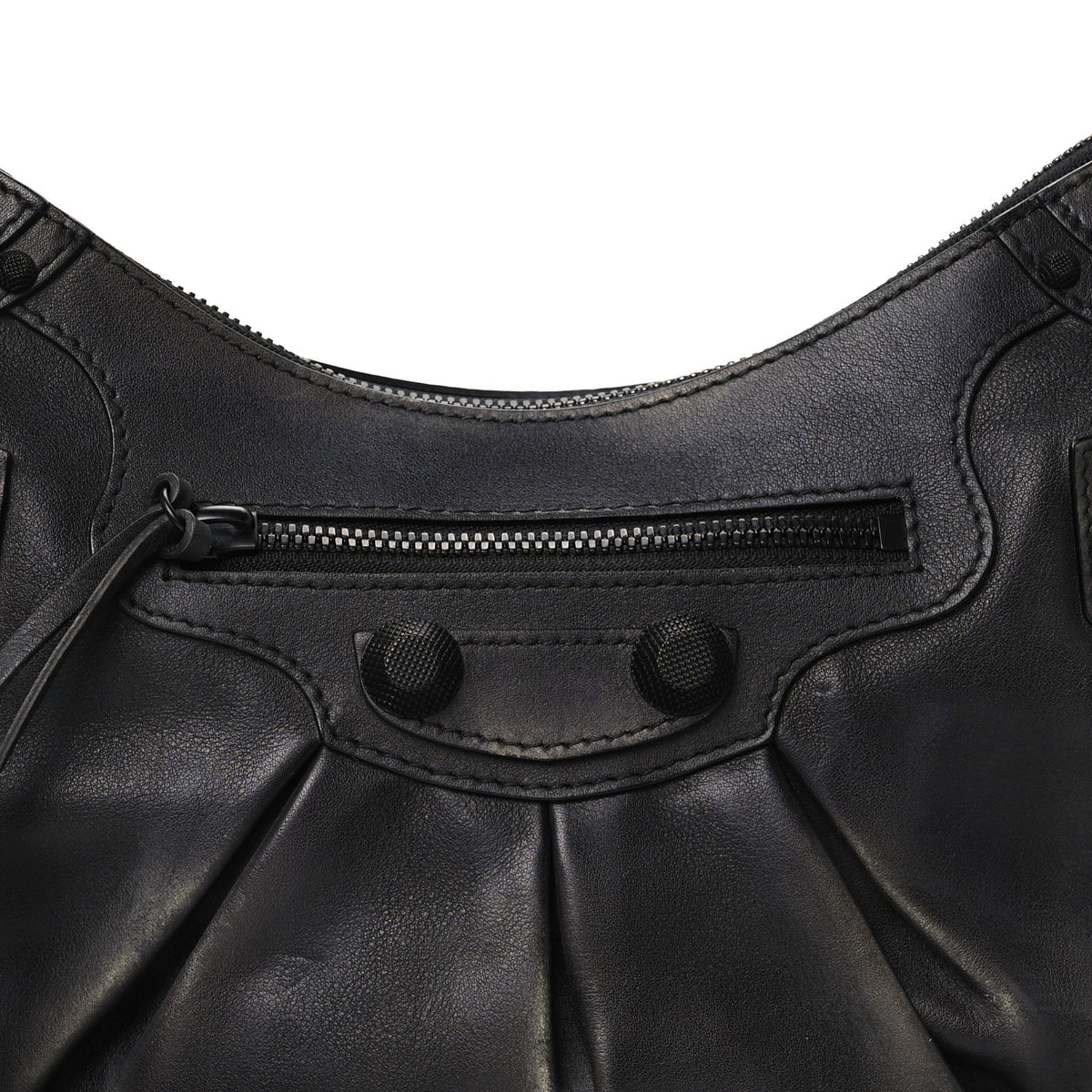 Used Calfskin Small Le Cagole Shoulder Bag Black