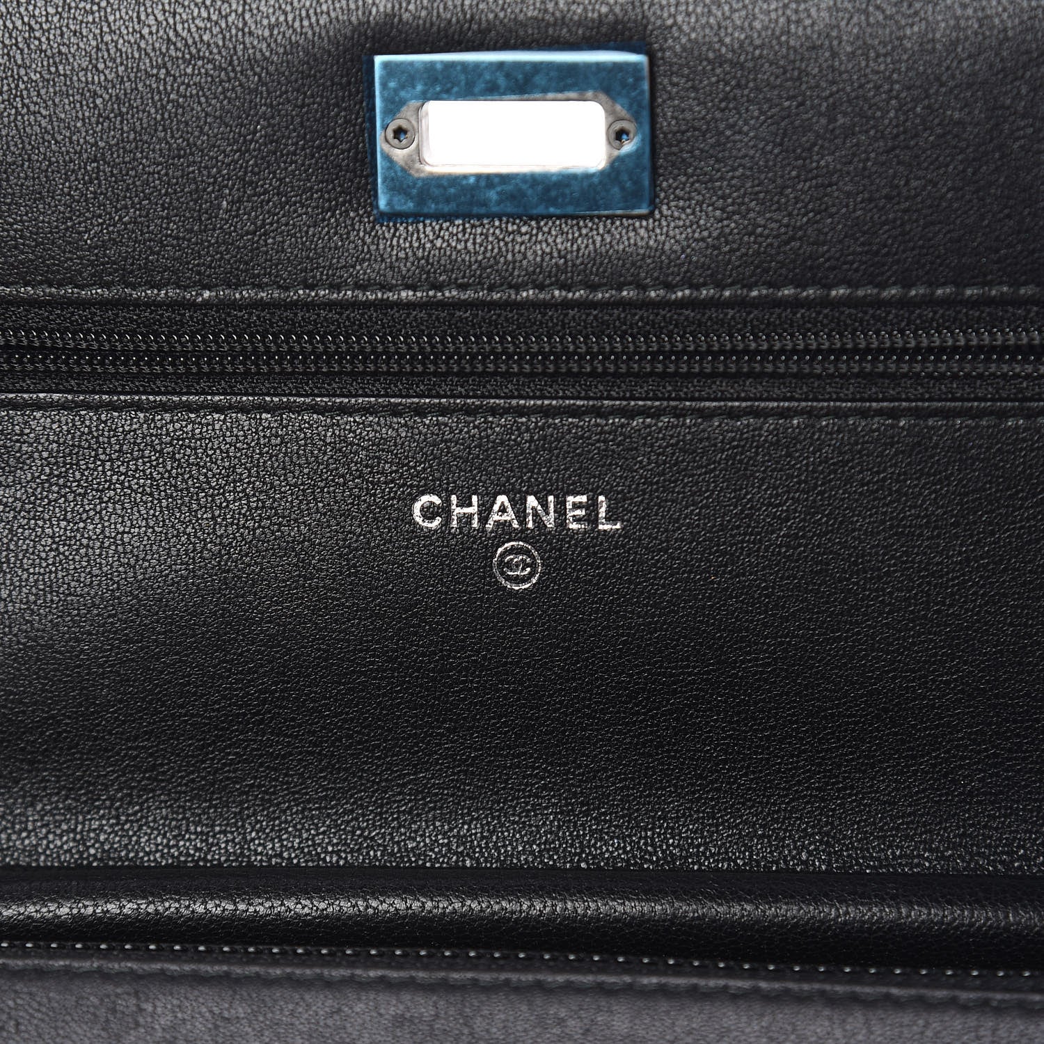 Chanel Sheepskin Chevron Quilted Studded Reissue Wallet On Chain WOC Black 8 of 14