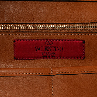 Valentino Garavani Denim Large Rockstud Tote Blue Brown 6 of 9