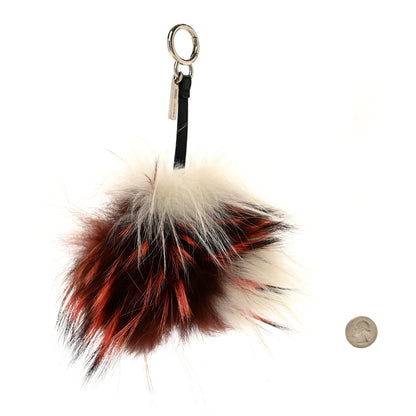 Fendi Mink Fox Rabbit Fur Juju Monster Bag Bug Charm Dark Red 2 of 5