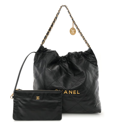 Chanel Shiny Calfskin Quilted Chanel 22 Black 3 of 13