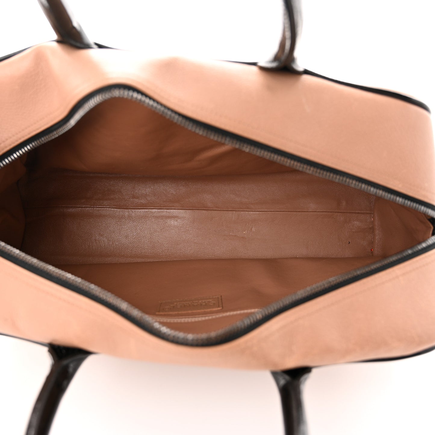 Calfskin Quilted Large Bowler Beige Black