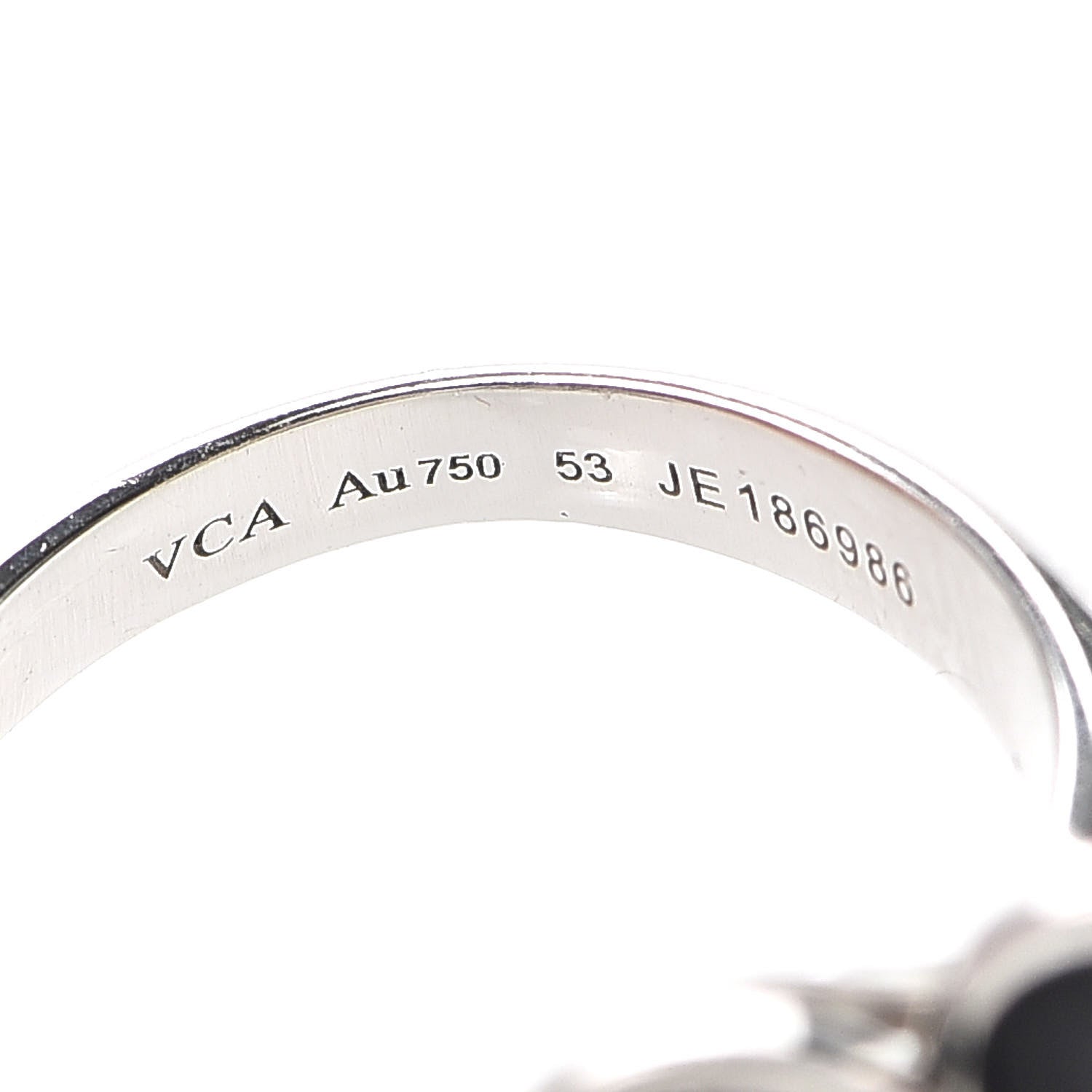 Van Cleef & Arpels 18K White Gold Diamond Black Onyx Between Finger Cosmos Ring 53 6.25 4 of 5