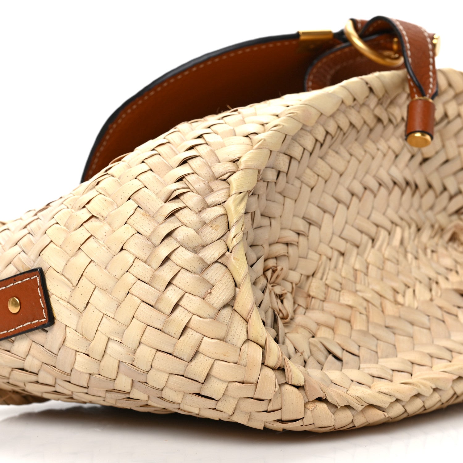 Chloe Raffia Calfskin Marcie Basket Tan 7 of 8