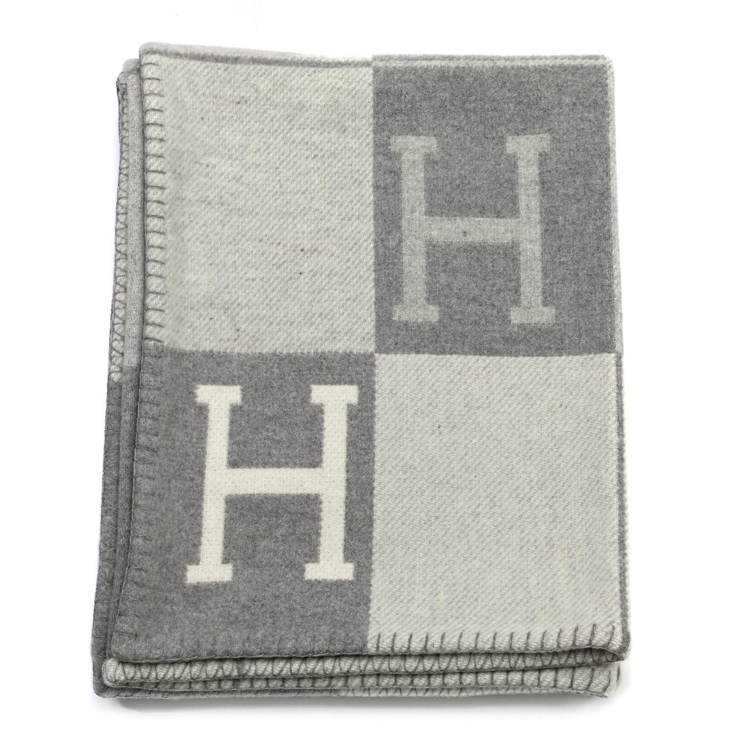 Wool Cashmere Avalon III Blanket Ecru Gris Clair