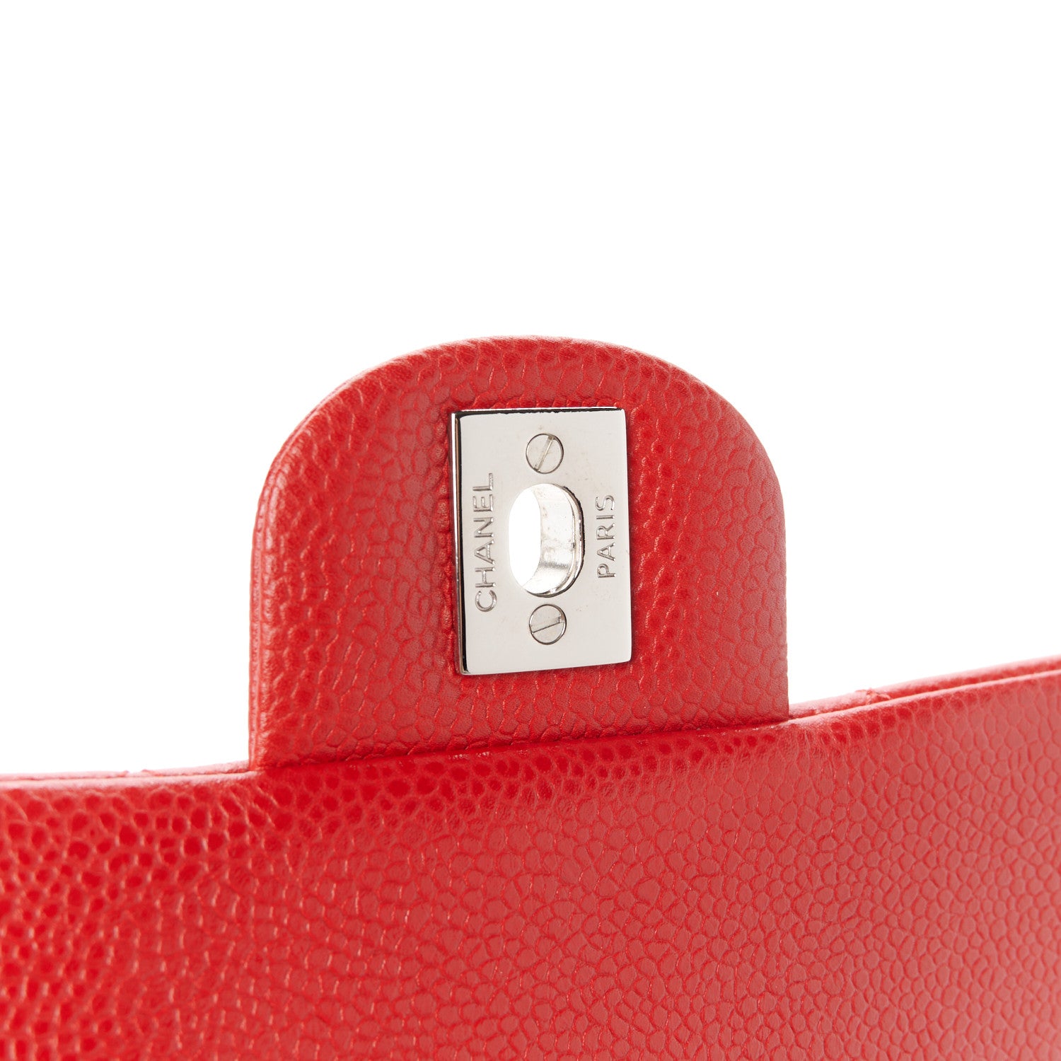 Chanel Caviar Quilted Clutch With Chain Flap Red 7 of 11