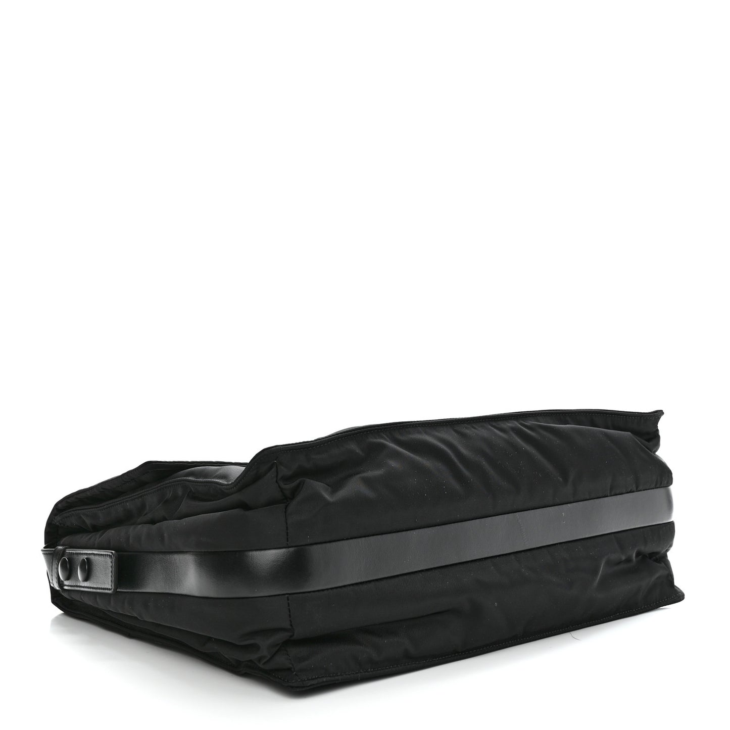 Re-Nylon Vitello Padded Large Flap Shoulder Bag Black