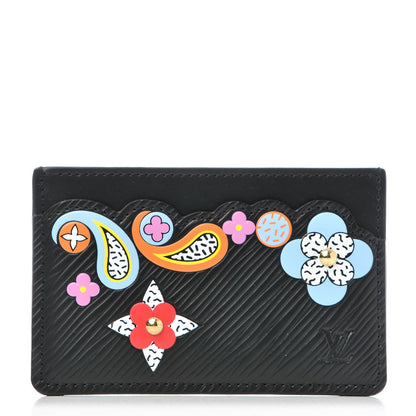 Louis Vuitton Epi Flower Remix Card Holder Black 1 of 7