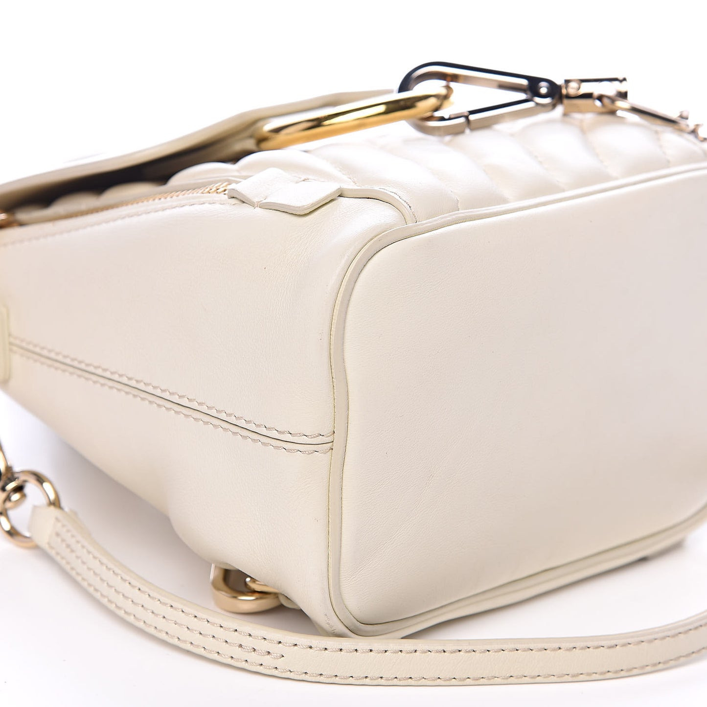 Calfskin Quilted Mini Faye Backpack Natural White