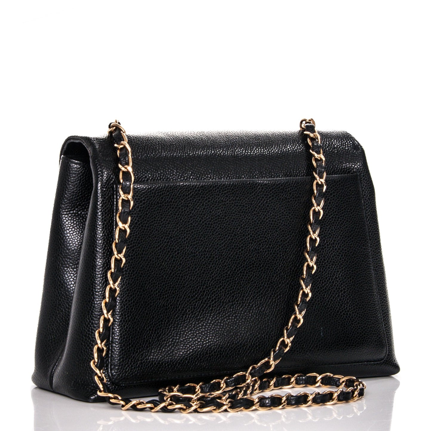 Caviar Flap Shoulder Bag Black