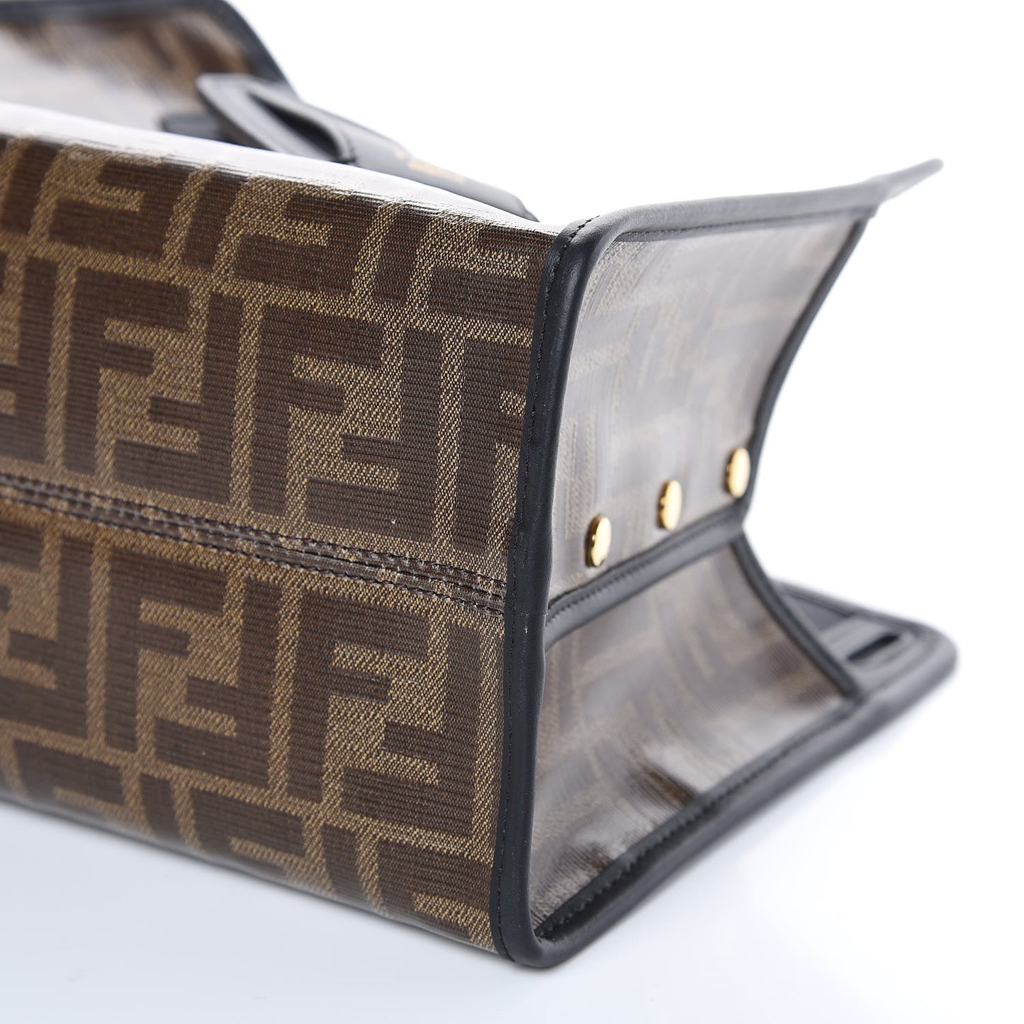 Glazed Fabric Vitello Century FF 1974 Stamp Patch Mini Peekaboo Defender Cover Mogano Panna Black