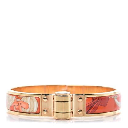 Hermes Enamel Printed Narrow Charniere Brides De Gala Hinged Bracelet S 1 of 5