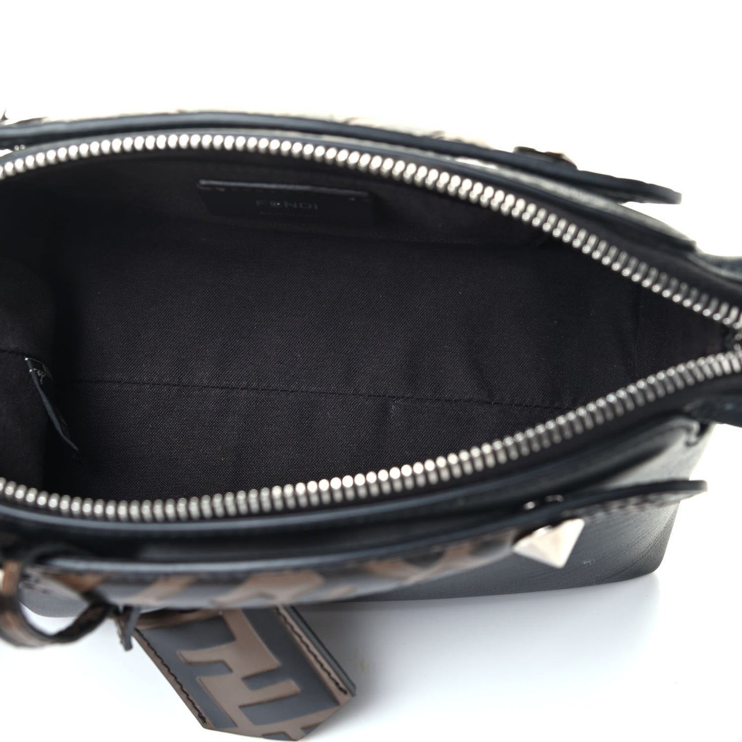 Vitello Dolce Bi-Color FF 1974 Embossed Mini By The Way Boston Bag Midnight Maya Black