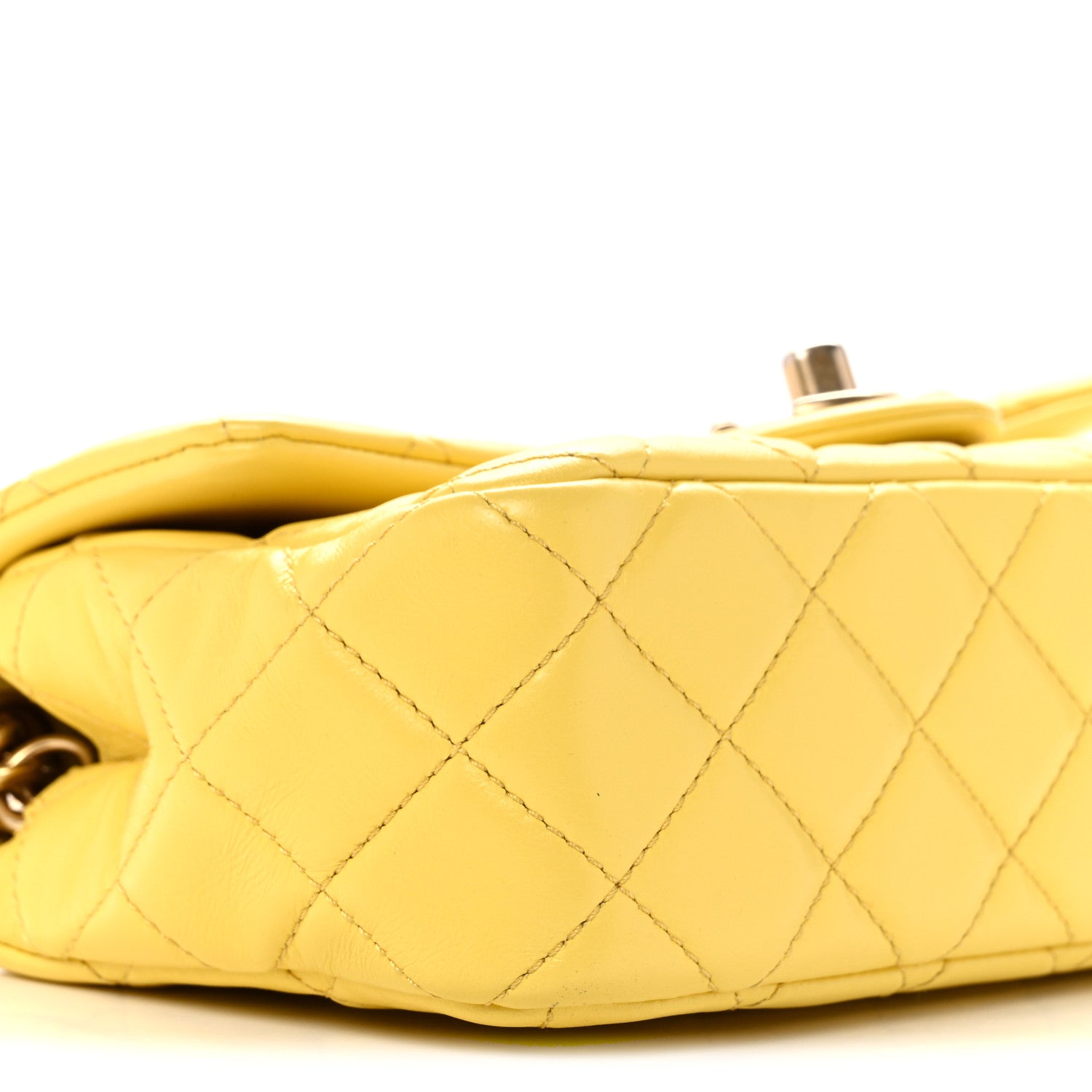 Chanel Lambskin Resin Quilted Mini Rectangular Pearl Samba Flap Yellow 9 of 12